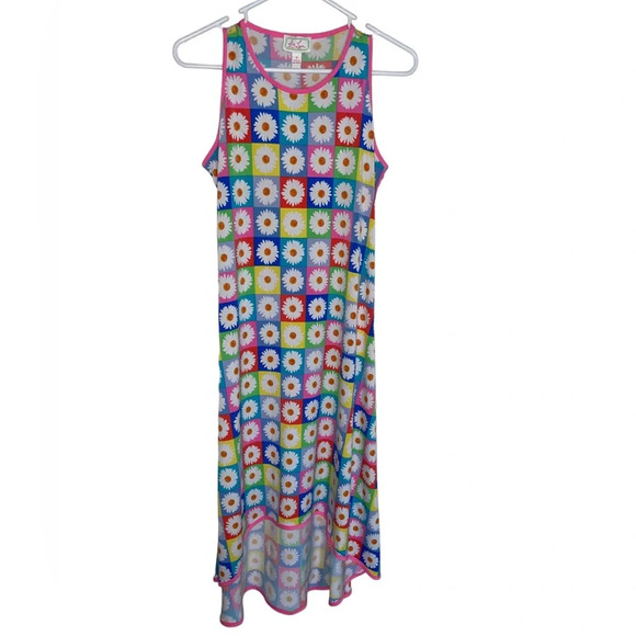 Ivy Lane Daisy Print Sleeveless Hi Low Shift Dress Size Small Hippie Retro 70’s - Picture 2 of 8